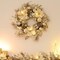 Pre-Lit Large Lighted Christmas Wreath for Front Door (White,Gold) 4"D x 24"W x 24"H